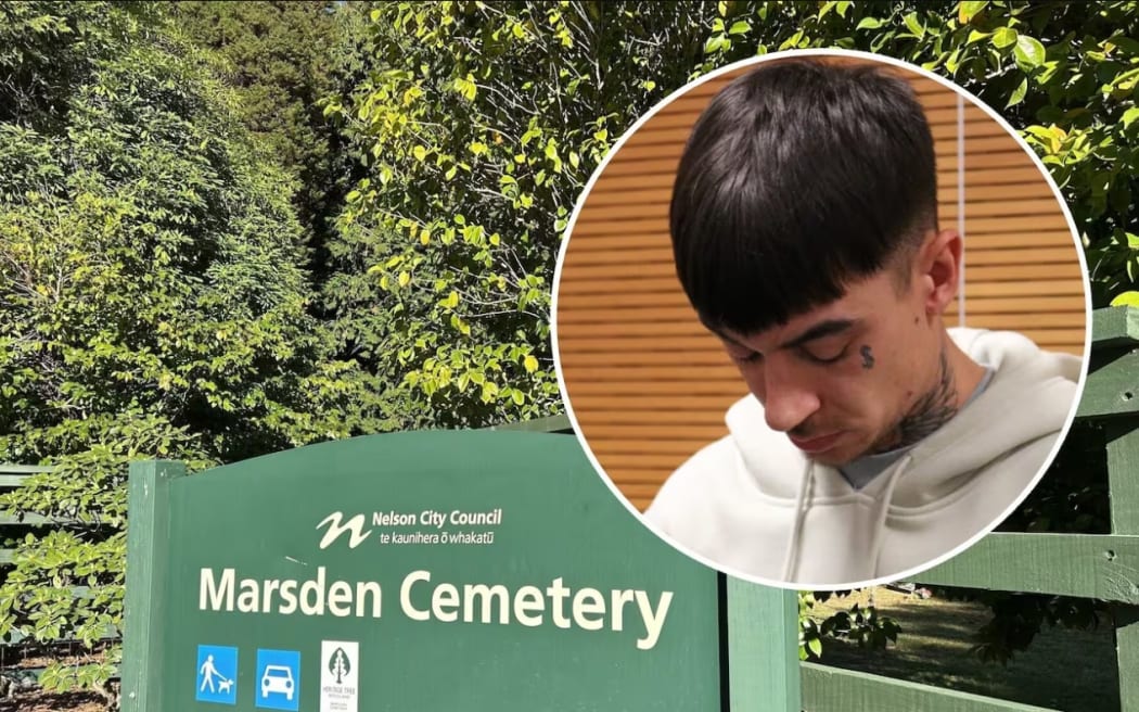 Anthony Archbold was sentenced in the Nelson District Court after assaulting a grieving man in the Marsden Cemetery in Nelson.