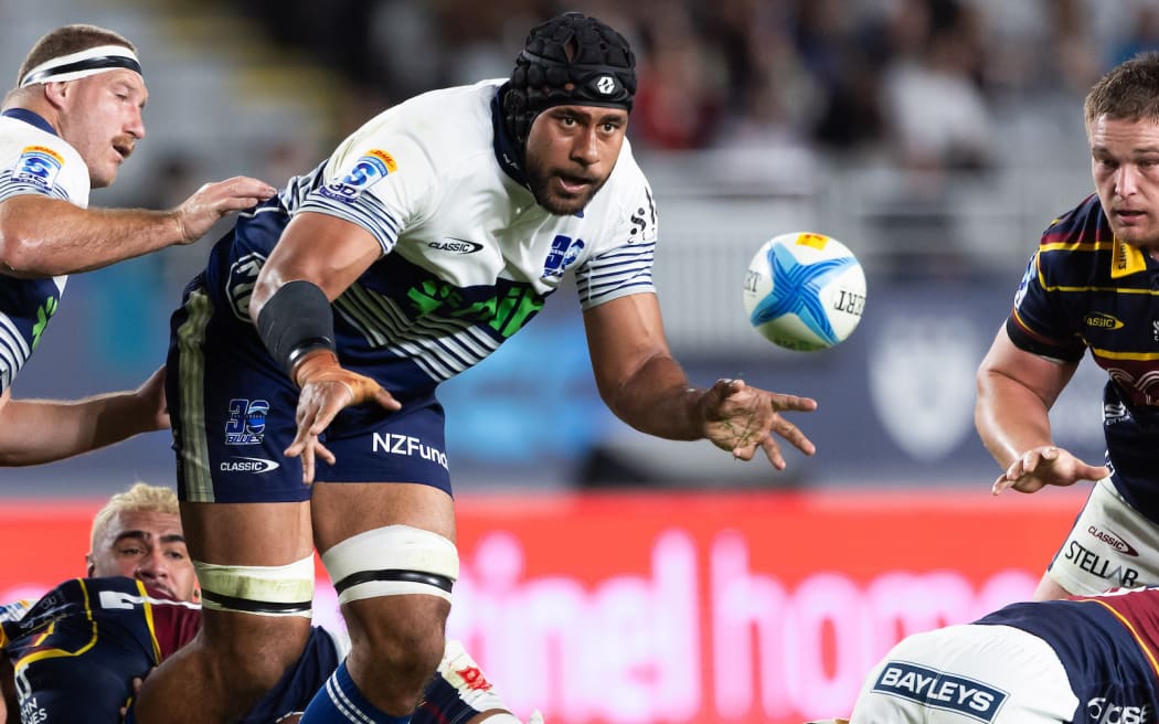 Blues captain Patrick Tuipulotu during the Super Rugby Paciﬁc - Blues v Highlanders at Eden Park.