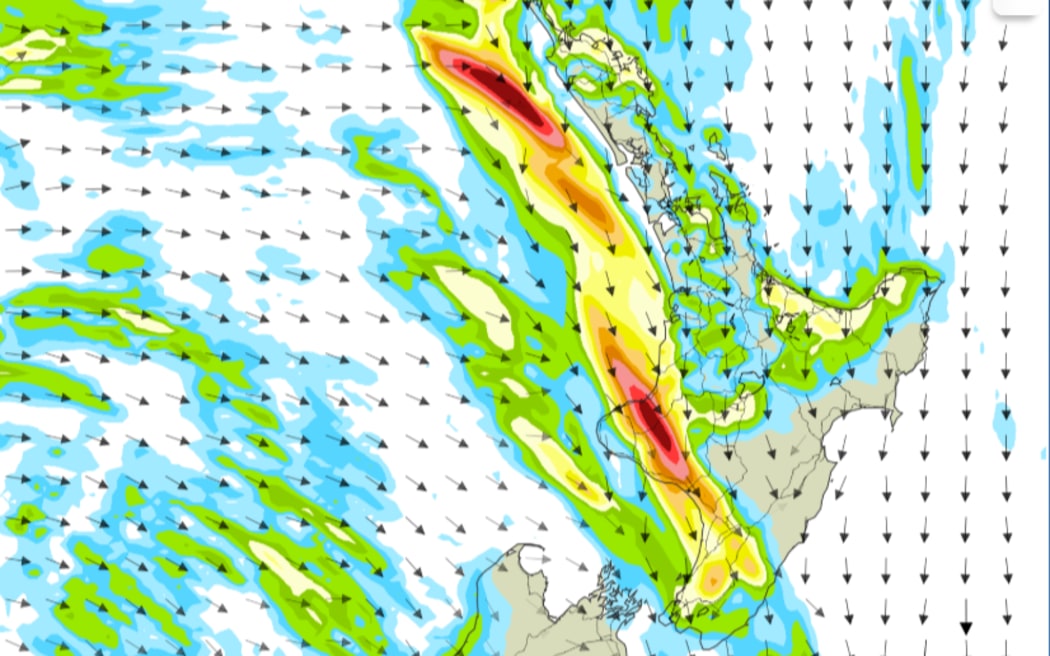 Heavy downpours is forecast for western and northern parts of New Zealand this weekend, with a risk of severe gales down south.