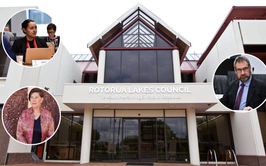 Rotorua councillor Robert Lee (right) has accused Mayor Tania Tapsell (top left) and councillor Merepeka Raukawa-Tait (bottom left) of a premeditated attack. Photo / NZME