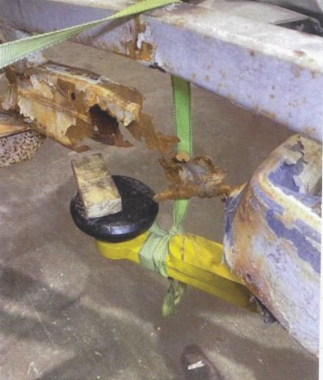 The trailer was so corroded in some areas that the rust went through entire sections of the frame. Photo / NZME / NZ Police