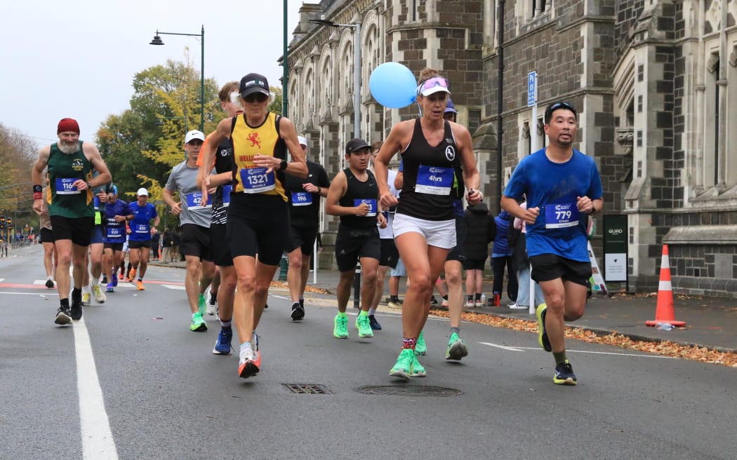 Michele Allison (1321) during the 2026 Christchurch marathon.