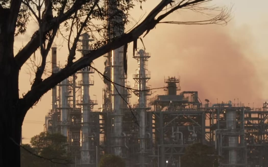 Smoke was still visible coming from the refinery fire this morning.