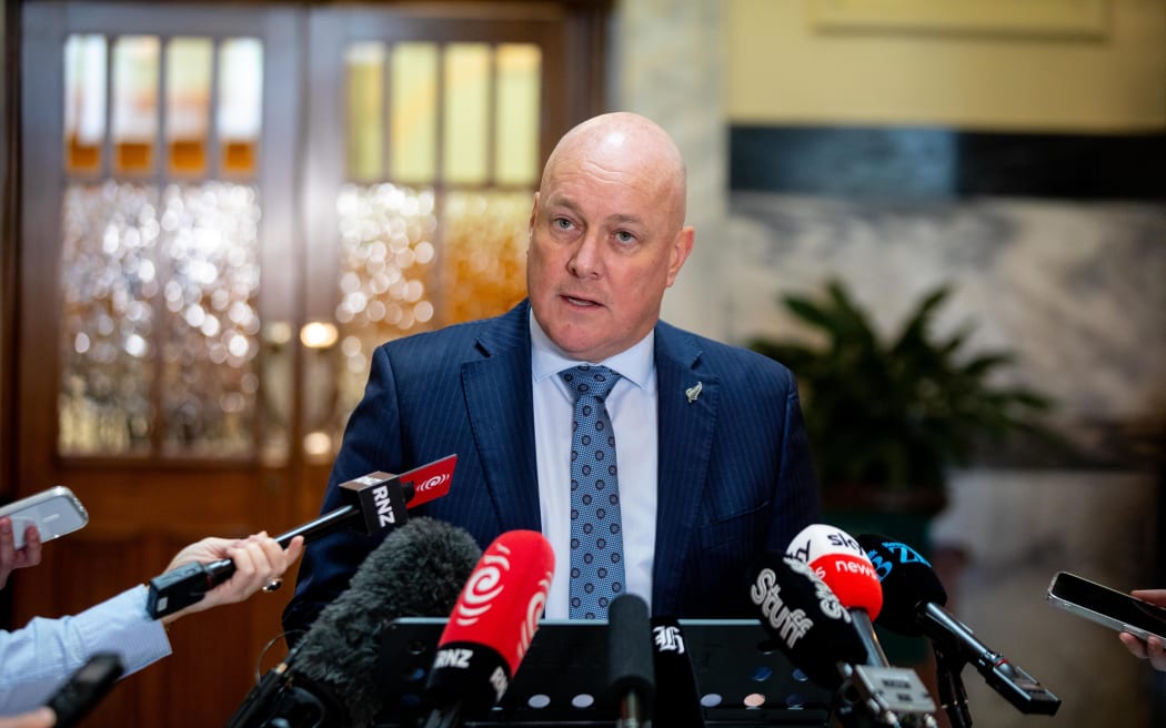 Prime Minister Christopher Luxon speaks to media about the latest fuel stocks update.