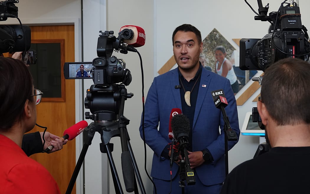 Far North Mayor Moko Tepania faces possibly the first ever media standup at the council chambers in Kaikohe.