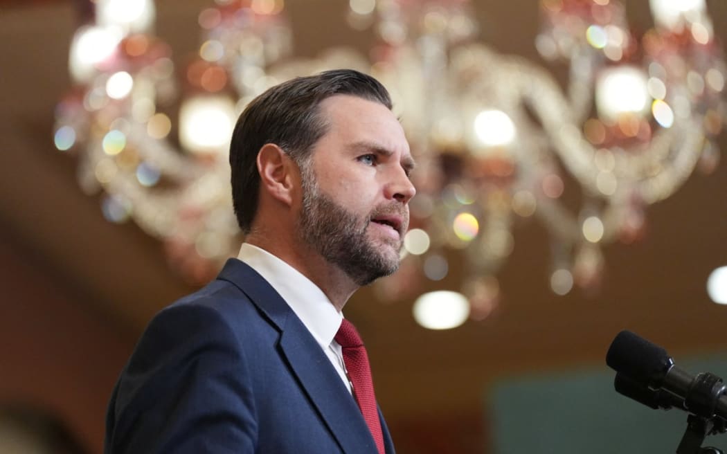 US Vice President JD Vance speaks to media after meeting with representatives from Pakistan and Iran in Islamabad on 12 April, 2026.