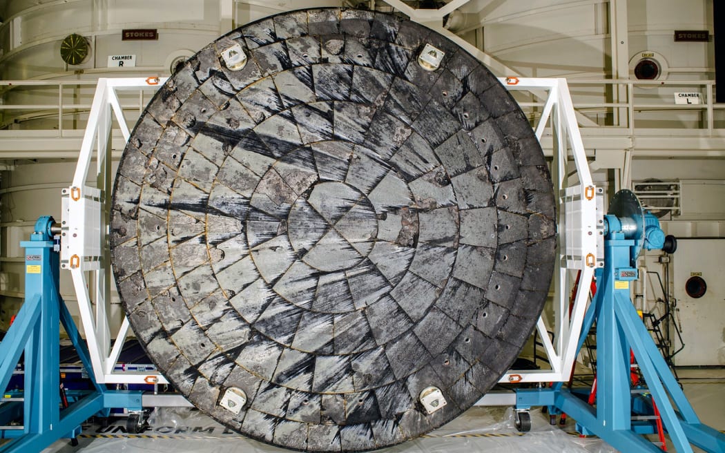 At the conclusion of the Artemis I test flight, the recovered Orion spacecraft was transported to Kennedy Space Center, where its heat shield was removed and inspected.