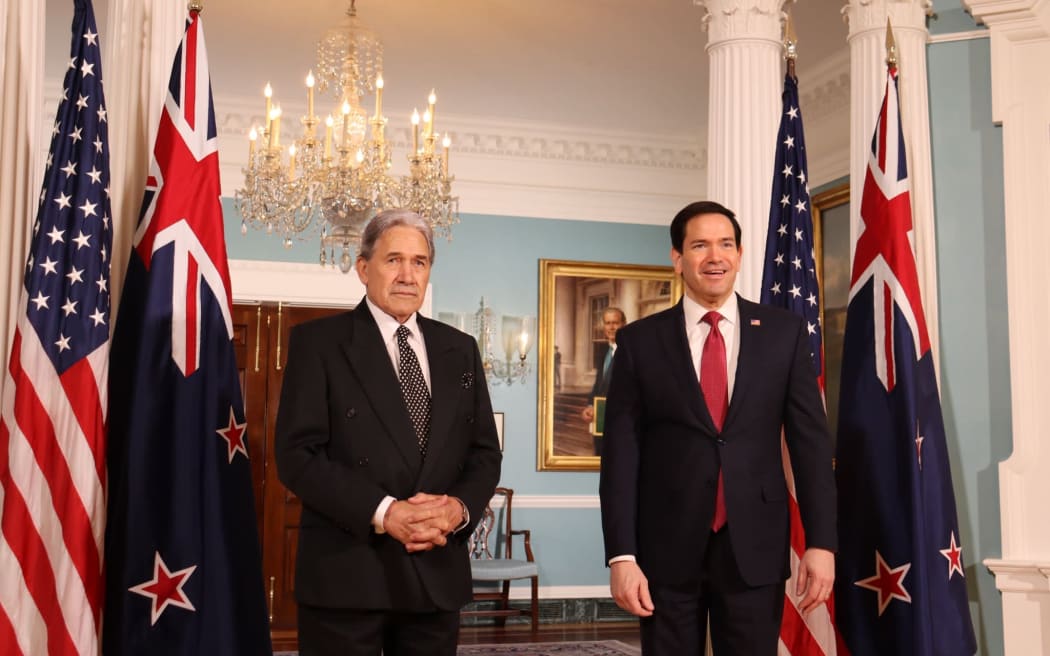 Foreign Minister Winston Peters meets with US Secretary of State Marco Rubio on 8 April 2026.