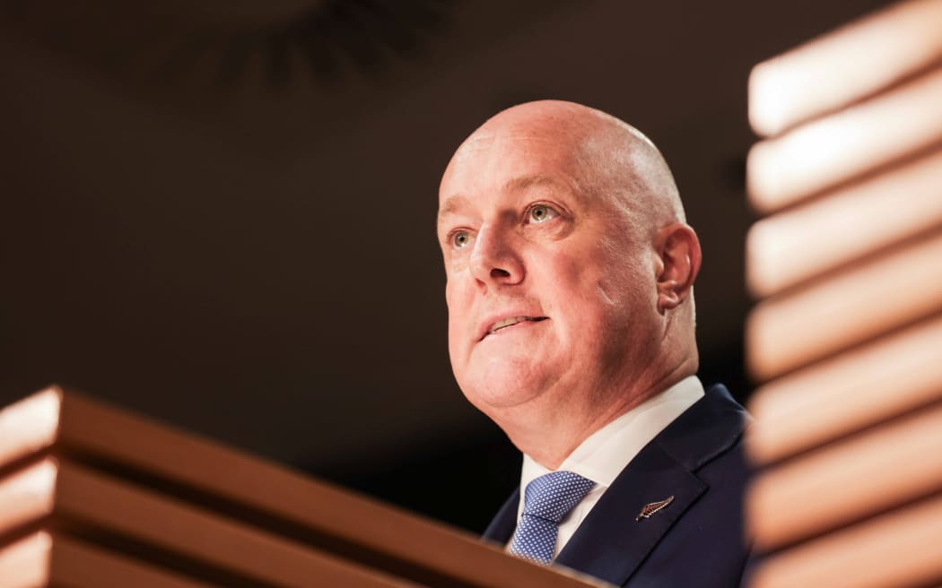 Prime Minister Christopher Luxon speaks to media after a Cabinet meeting.