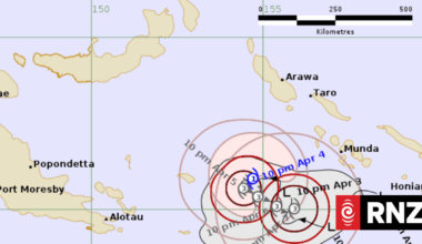 Tropical Cyclone forms in the Solomon sea