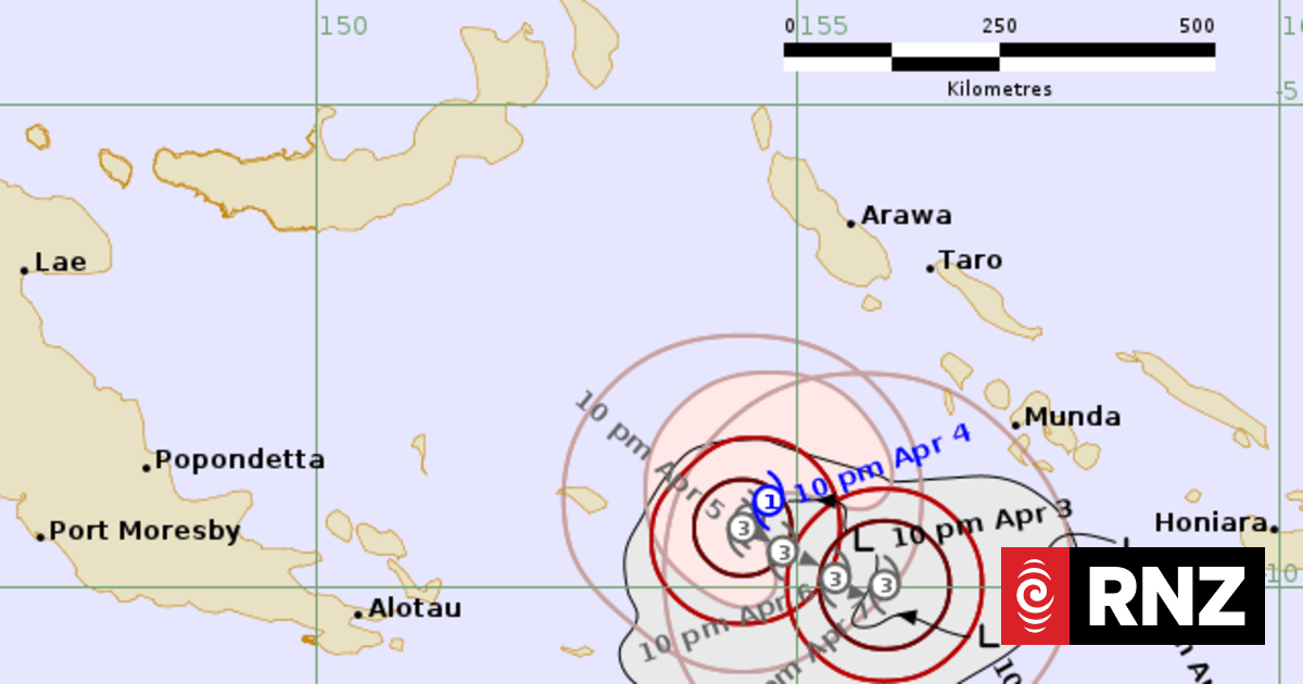 Tropical Cyclone forms in the Solomon sea