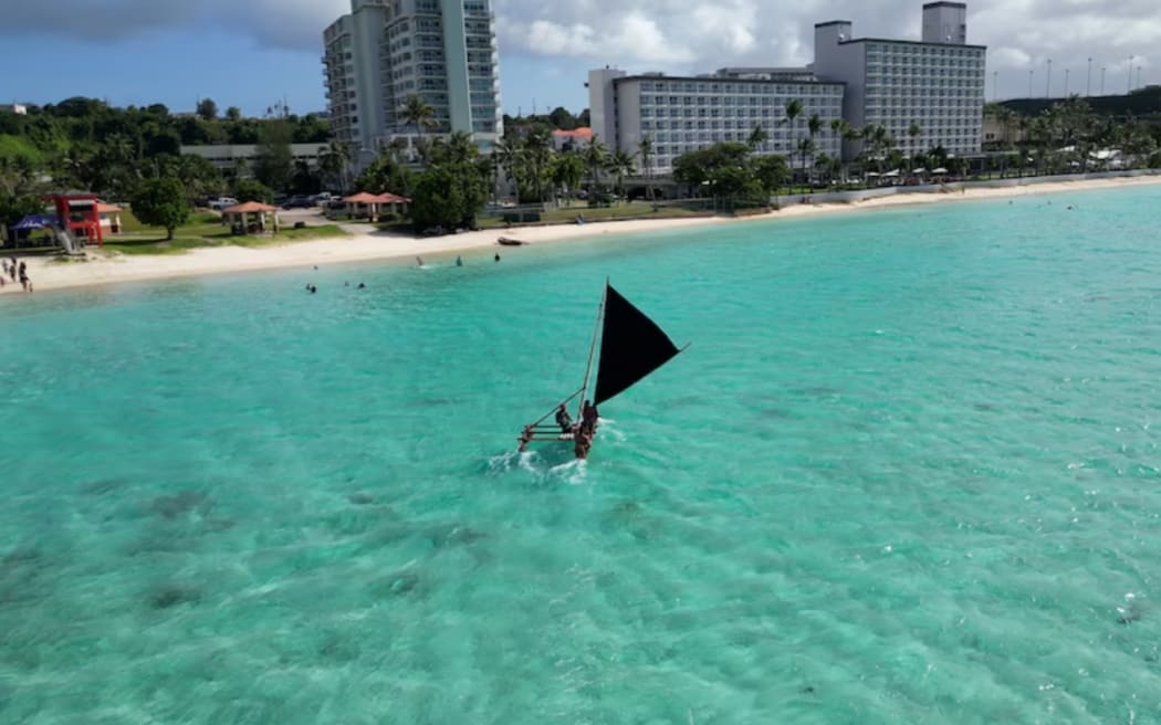 Indigenous Chamorro man Ron Acfalle is reviving traditional practices in Guam, such as canoe building and sailing. (ABC News: Kent Velesrubio)