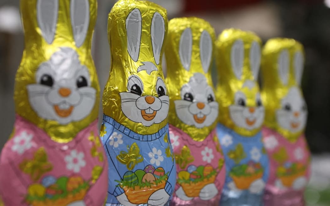 Chocolate rabbits, at a production plant in Wernigerode, Germany that make Easter eggs and chocolates, on 26 February, 2026.