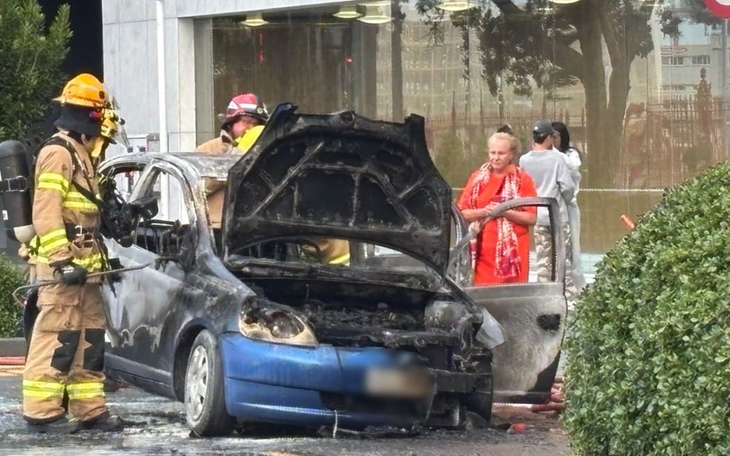 Firefighters at the scene in Auckland's CBD.