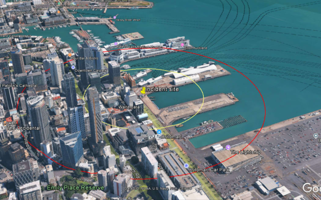 The area where the mosquito larvae was found in Auckland's CBD.