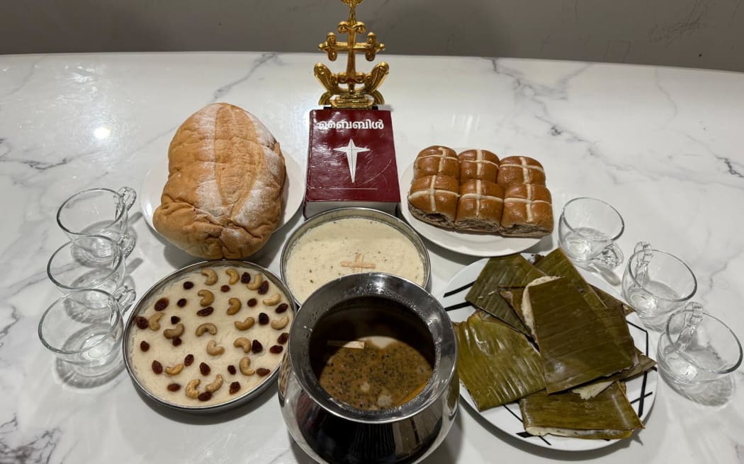 In New Zealand, Malayali Christain households prepare Pesaha appam with sarkara paal, alongside hot cross buns, symbolising the Last Supper and shared by the whole family.