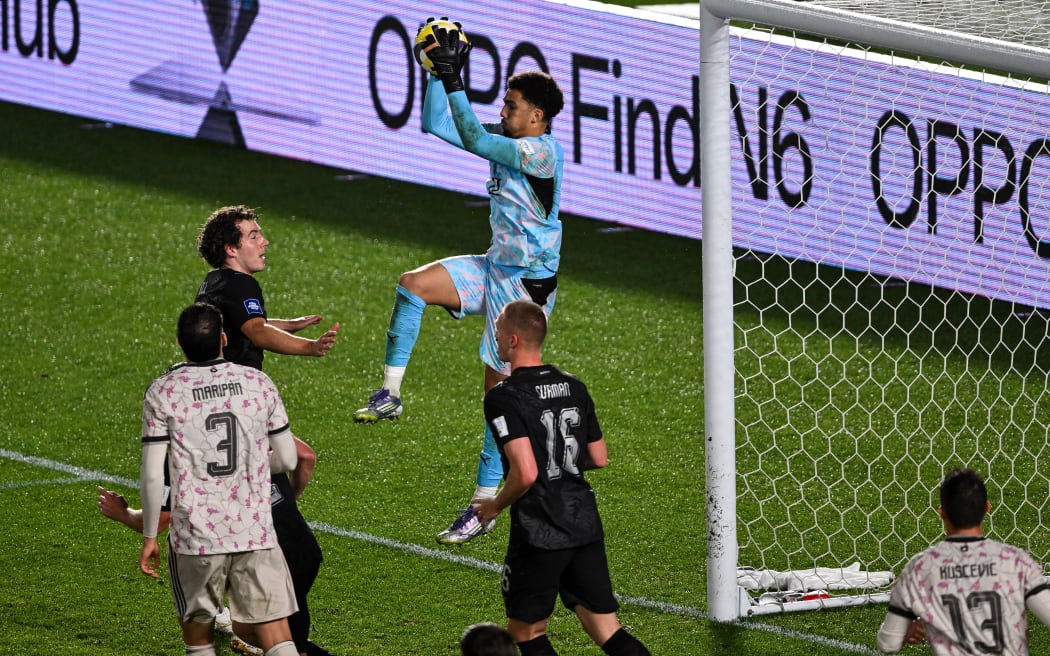 Goalkeeper Alex Paulsen of New Zealand.