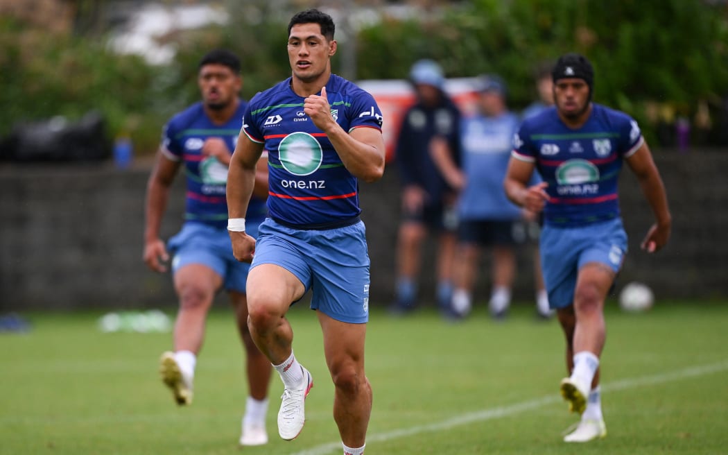 Roger Tuivasa-Sheck. New Zealand Warriors NRL rugby league training and media session and at Go Media Stadium.