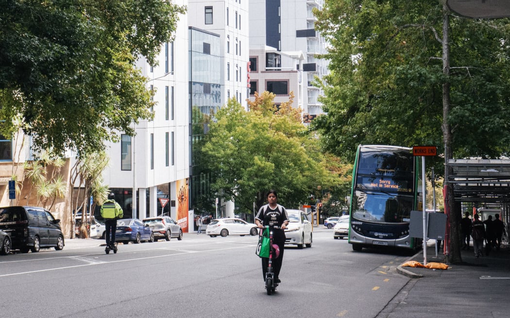 Street view of central Auckland, near the AUT campus.