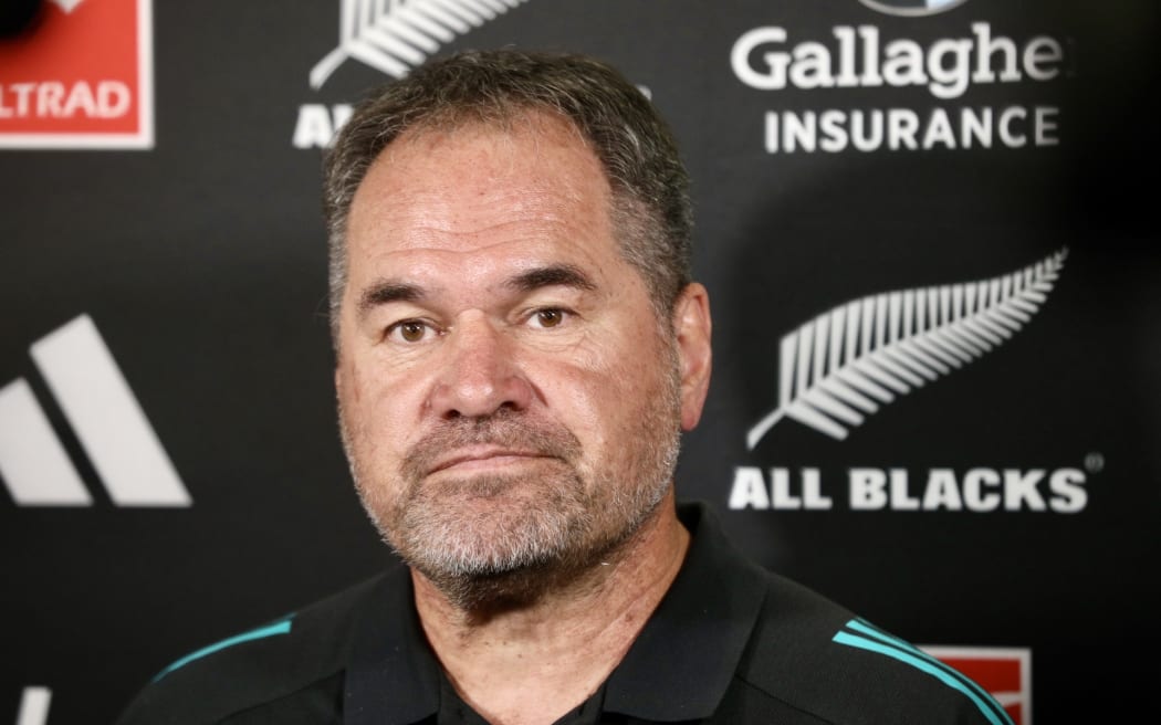 Dave Rennie at a press conference after being announced as new All Blacks head coach.