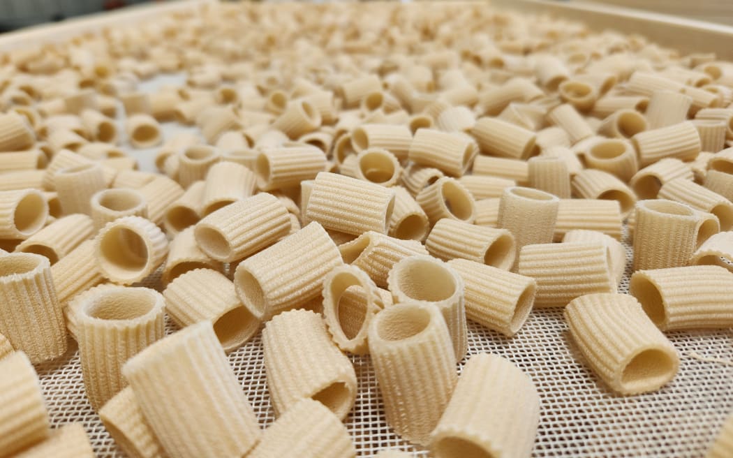 Pasta on a drying tray