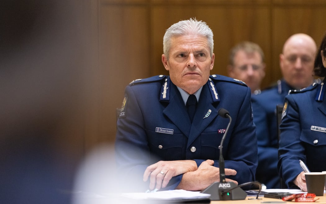 NZ Police Commissioner Richard Chambers attends the Justice Committee police hearing during Scrutiny Week.