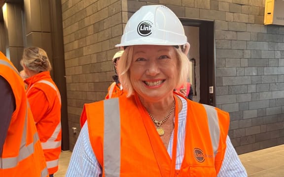 Councillor Christine Fletcher at Maungawhau Station.
