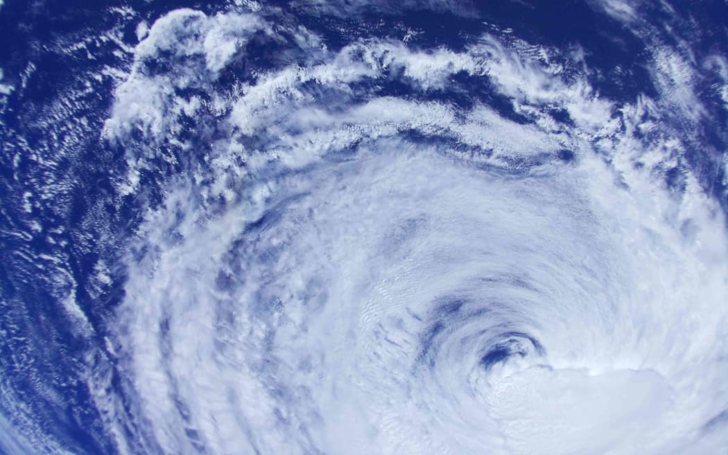 An image of Cyclone Vaianu, as it tracked south from Fiji towards New Zealand, as captured by TPA-1, Aotearoa's only satellite.