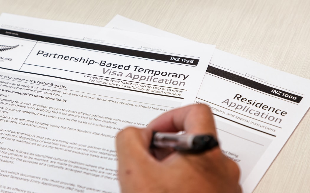 Immigration New Zealand visa application form, partnership visa and residence visa.