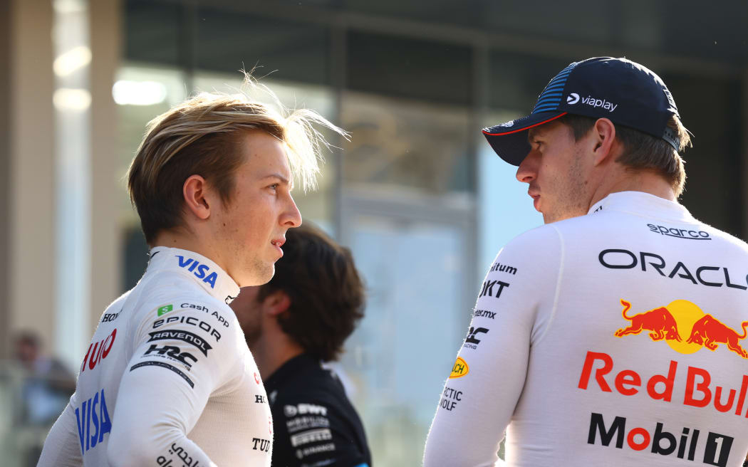 Liam Lawson and Max Verstappen in 2024.