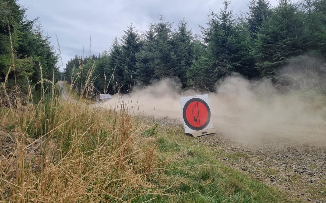 Drivers rehearse for the multi-stage course Otago Rally, on 10 April, 2024.