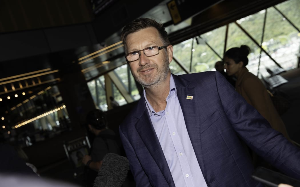 ACT's Simon Court arrives at Wellington Airport on 16 October 2023 following the election at the weekend.