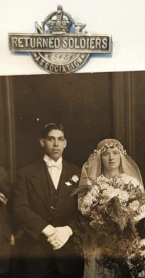 The soldier wearing the RSA badge in his wedding photo.