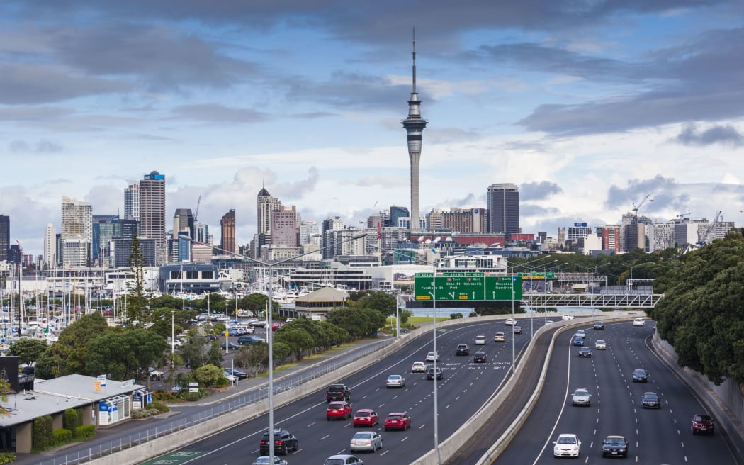 Auckland skyline from Northern Motorway