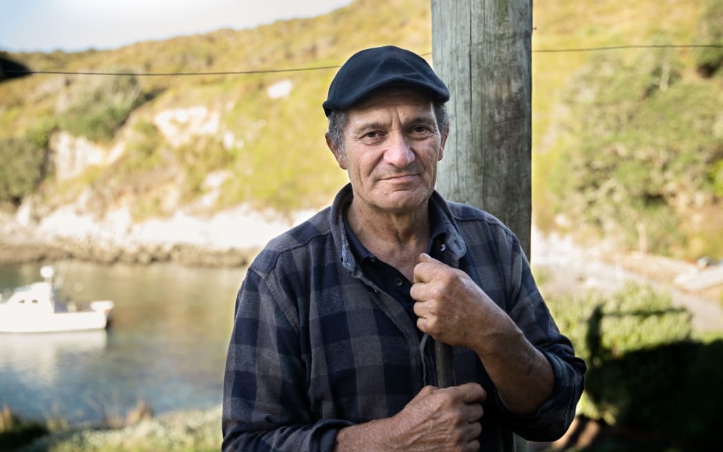 Opo Ngawaka photographed at his home on Mahuki Island in Aotea.