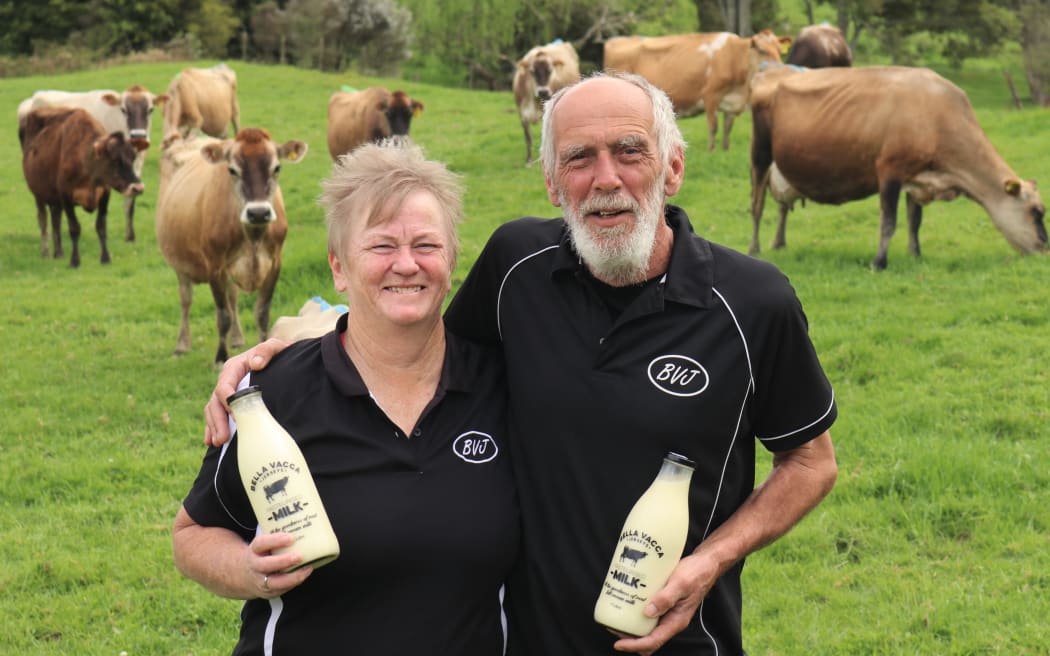 Northland sharemilkers Gavin Hogarth and Jody Hansen founded Bella Vacca Jerseys to supply milk straight from the farm in glass bottles.