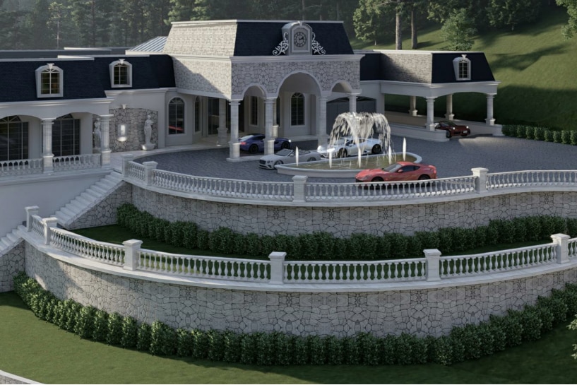 A render of a house.