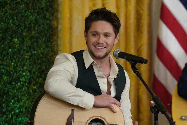 Niall Horan plays guitar