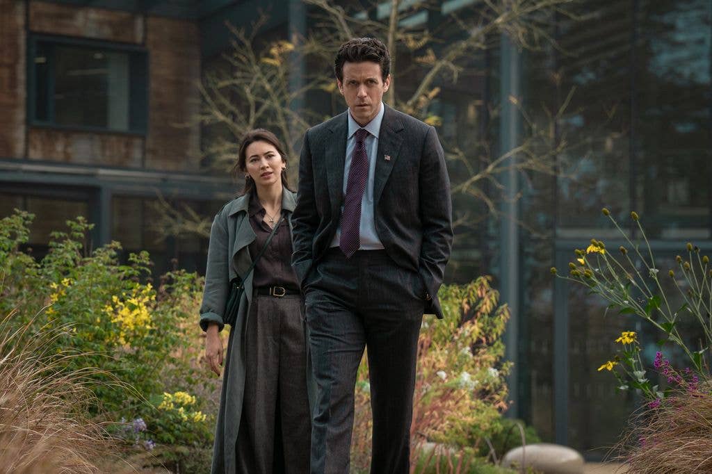 Jessica Henwick and Ashley Zukerman in "Silo," premiering July 3, 2026 on Apple TV