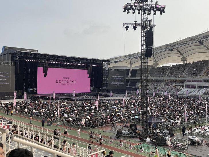 Nearly 40,000 fans gather inside the Goyang Stadium in Goyang, west of Seoul, just hours before BLACKPINK's 'DEADLINE' world tour show in July 2025. Korea Times photo by Pyo Kyung-min