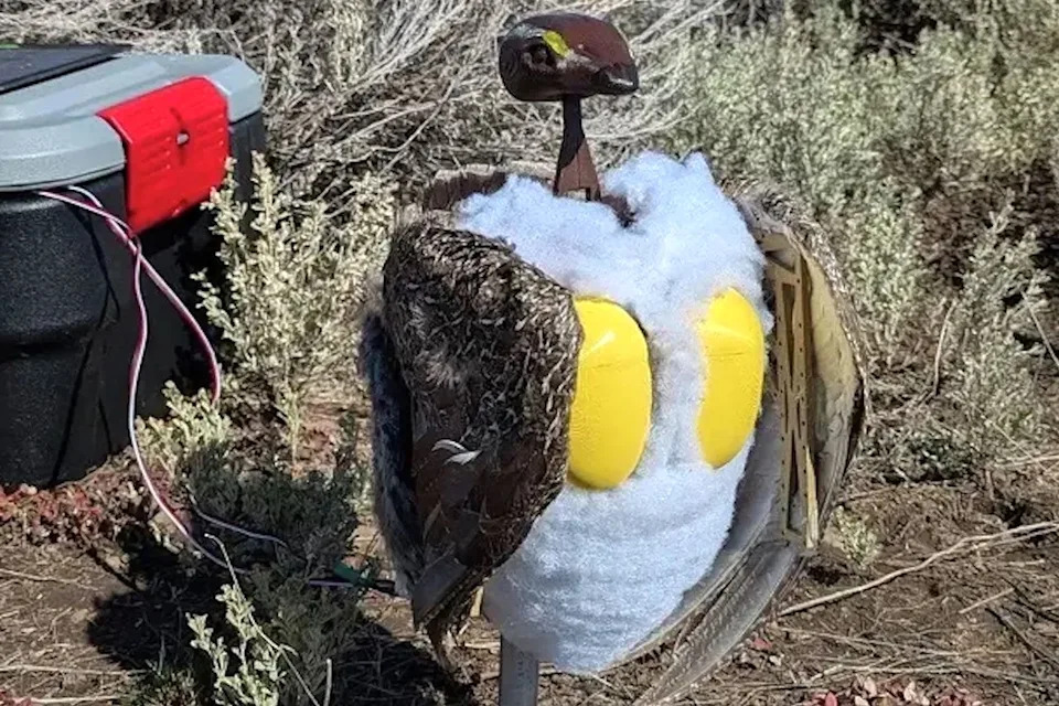 Grand Teton National Park greater sage-grouse decoy in 2026Credit: NPS / McKinney