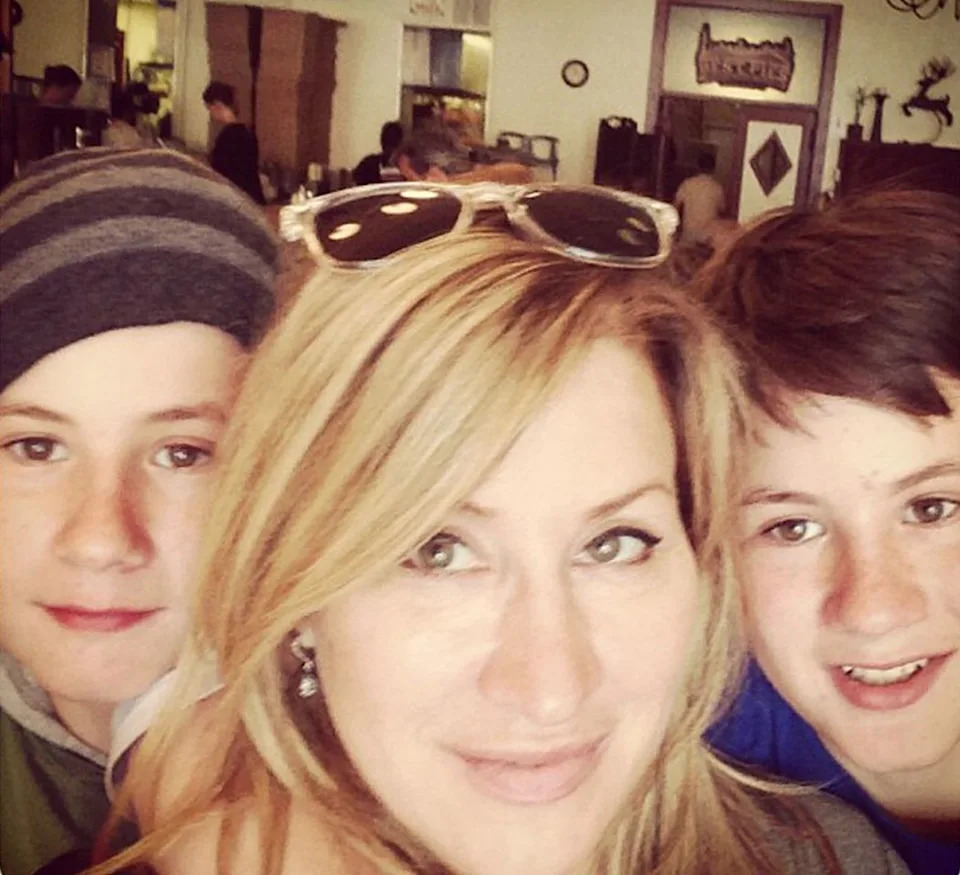 Lisa Ann Walter with her kids Spencer and Simon Walter.Credit: Lisa Ann Walter Instagram
