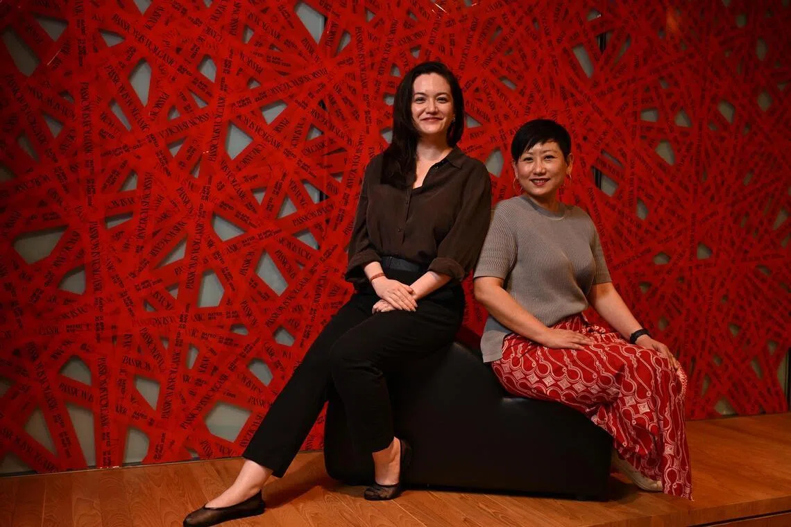 Co-curators Adele Tan (right) and Kathleen Ditzig of National Gallery Singapore’s new R18 exhibition, Passion Is Volcanic: Desire In Southeast Asian Art.