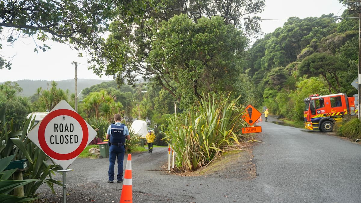 Muriwai landslip: Emergency services respond to Domain Cres slip