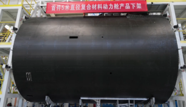 Image of the 5 meter composite propulsion module. Credit - China Media Group
