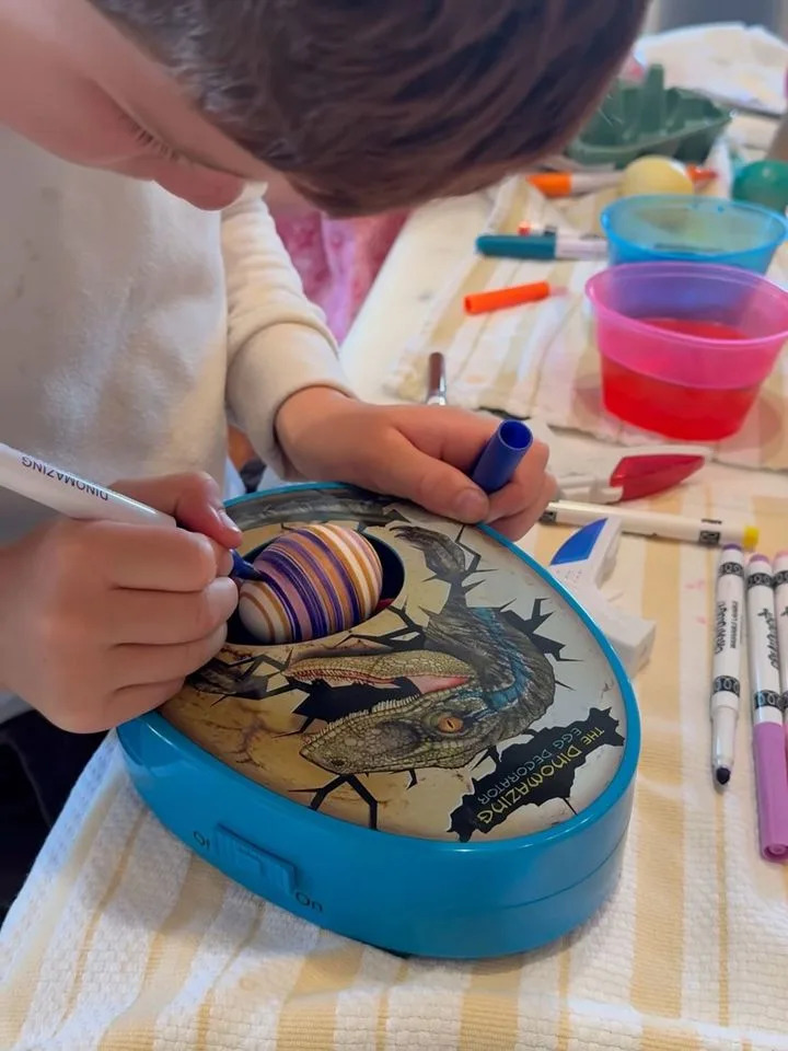 Prince Archie decorates an Easter eggCredit: Meghan Markle/Instagram