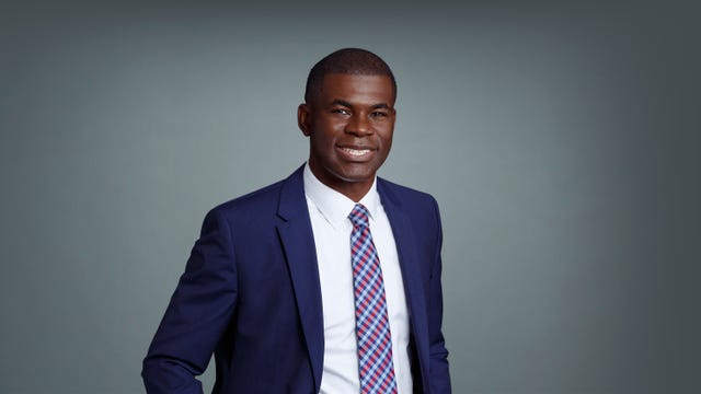 Professional man in a suit with obscured face