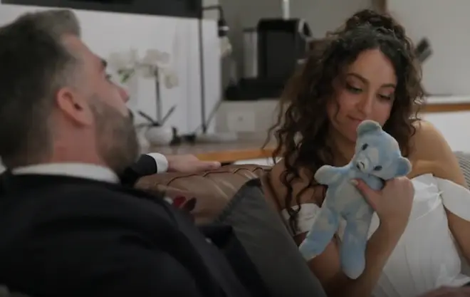 Juliette and Joel pictured with his teddy bear.