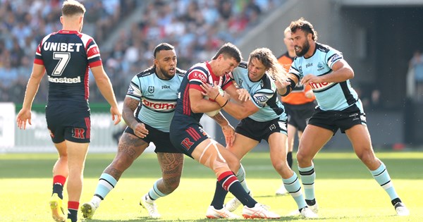 NRL 2026, round 6, live blog, Rabbitohs, Raiders, Sharks, Roosters, Storm, Warriors, match highlights, injuries, coaches media conferences