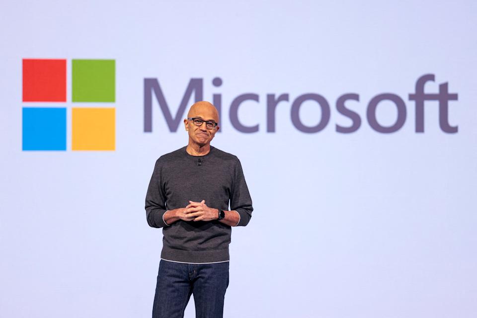 Microsoft Chairman and CEO Satya Nadella speaks at the Microsoft Build 2025, conference in Seattle, Washington on May 19, 2025. (Photo by Jason Redmond / AFP) (Photo by JASON REDMOND/AFP via Getty Images)